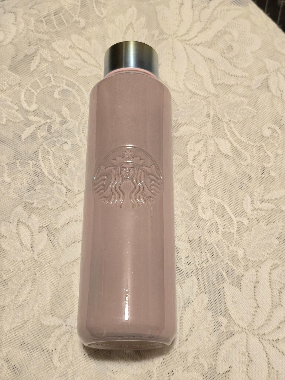 Starbucks Pink Recycled Glass Water Bottle